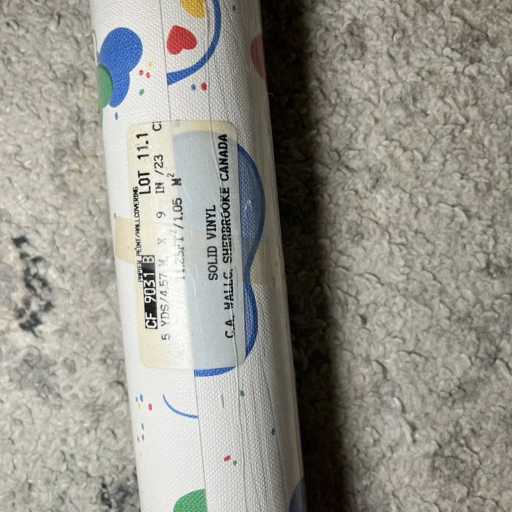 VTG Sealed Elephant Heart Vinyl Border Wallpaper 2 Rolls 5 yds ea Baby Decor NOS